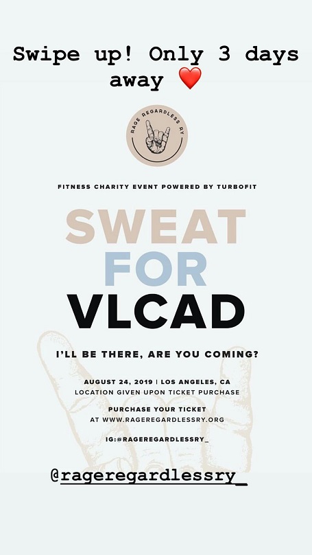 Taylor is preparing for the Fitness Charity Event 'Sweat For VLCAD'.